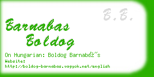 barnabas boldog business card